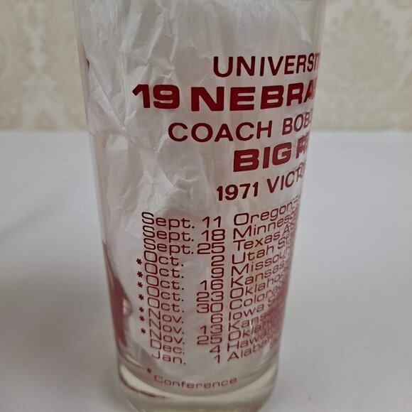 University of Nebraska 1971 Championship Glasses, Set of 2, Vintage - Picture 8 of 11